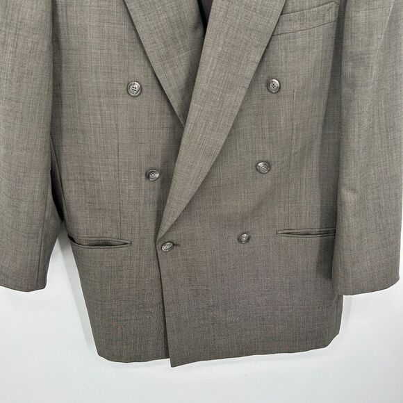 PIERRE BALMAIN Men 100% Wool Gray Double Breasted Single Button Suit Jacket 48XL - Picture 4 of 11